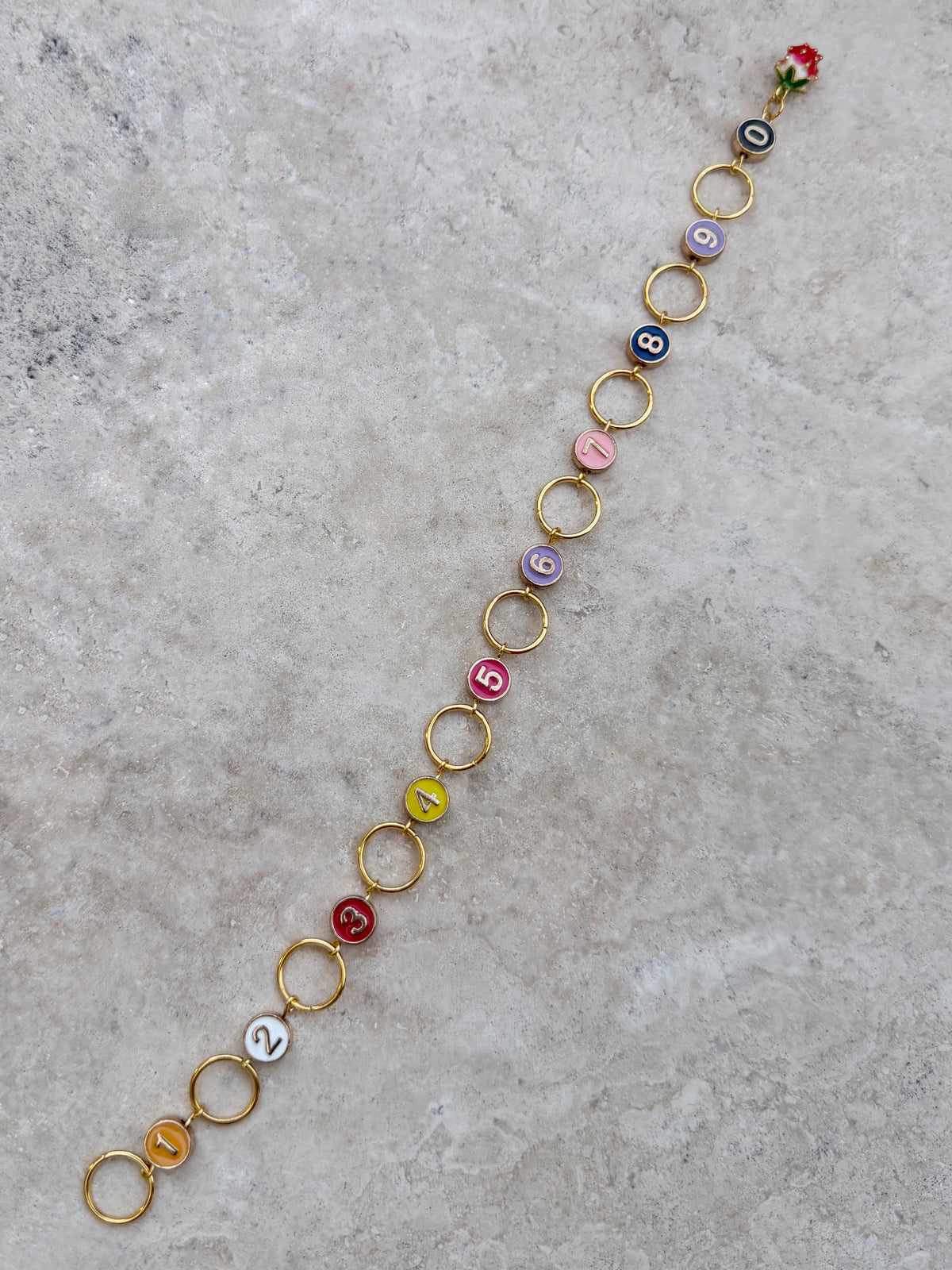 Gold Enameled Row Counter Chain