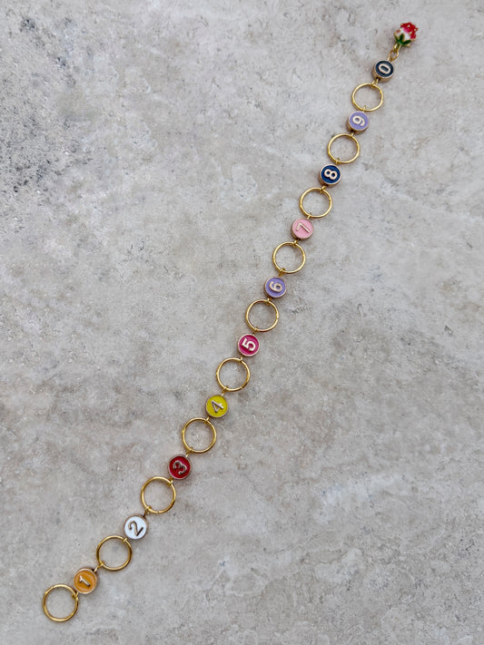 Gold Enameled Row Counter Chain