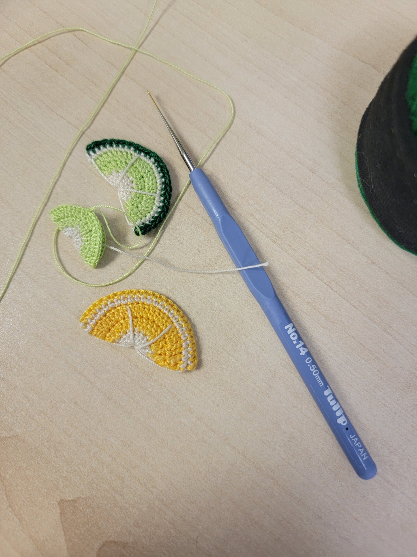 🍋Crochet Citrus Slice Earrings (Lemon, Lime, Orange)