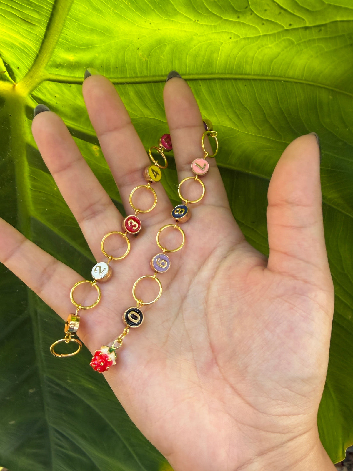 Gold Enameled Row Counter Chain
