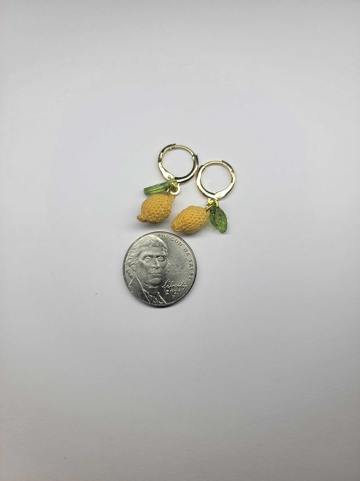 🍋 Micro Crochet Lemon Earrings