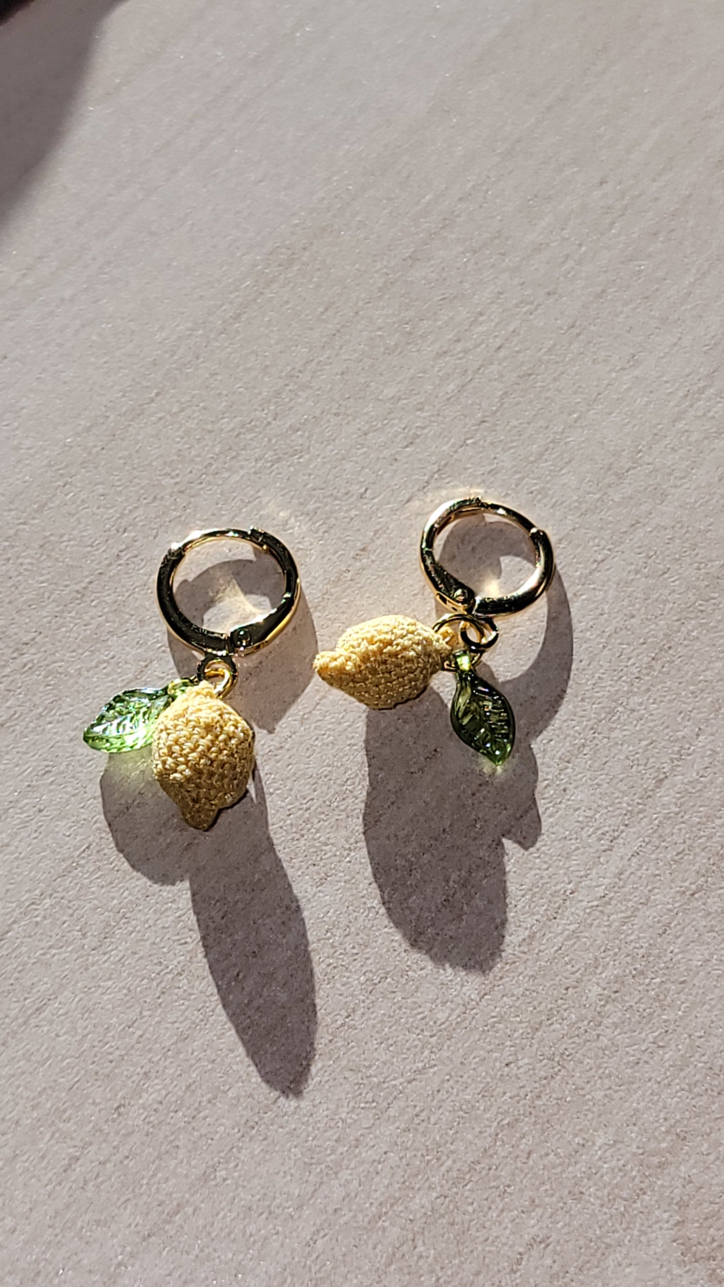 🍋 Micro Crochet Lemon Earrings